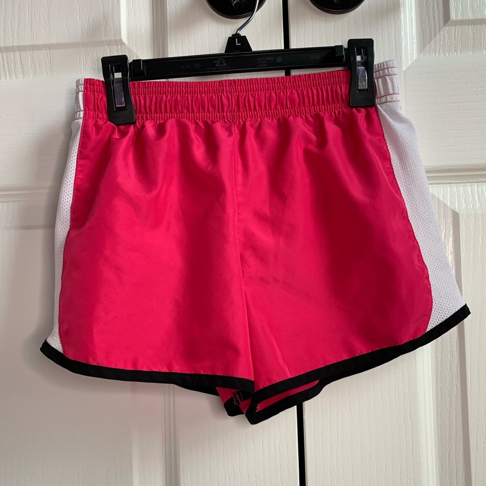 Hot pink, white, & black athletic shorts